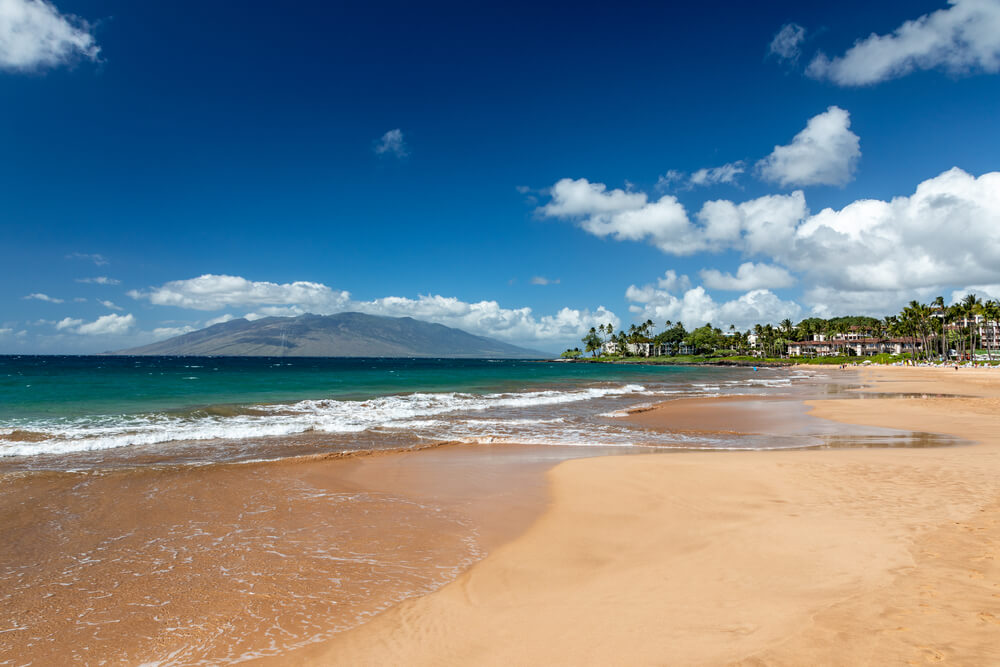 Image of Wailea Beach with views of Lana'i in the background