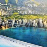 Find out the best area to stay on Oahu recommended by top Hawaii blog Hawaii Travel Spot! Image of the Waikiki skyline as seen from an airplane