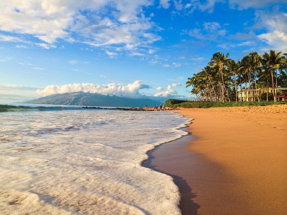 Image of a pristine Maui beach with golden sand