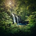 Get the best Road to Hana tips by top Hawaii blog Hawaii Travel Spot! Image of Upper Waikani Falls (aka Three Bears Falls) along the Road to Hana on Maui