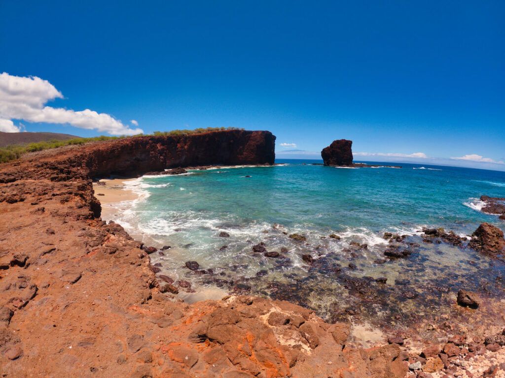 Image of a rock formation in the water off the coast of Lana'i