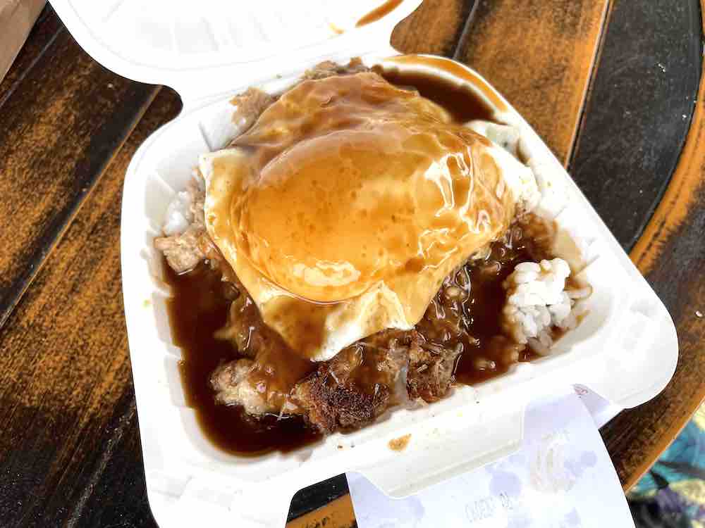 Best Big Island Cheap Eats: Image of loco moco from Tex Drive In on the Big Island