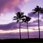 Find out where to see the best sunsets in Maui recommended by top Hawaii blog Hawaii Travel Spot! Image of a purple sunset on Maui Hawaii