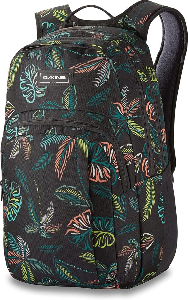 Image of a tropical print backpack