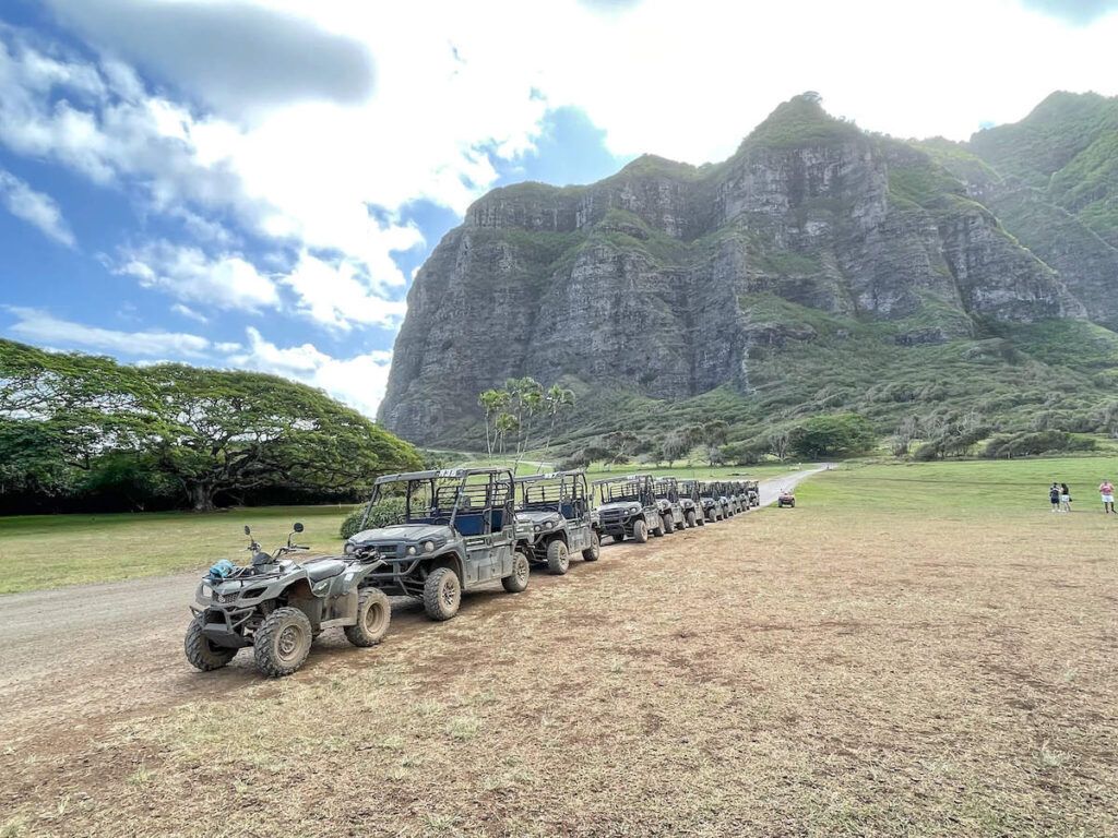 Image of UTVs at Kualoa Ranch on Oahu