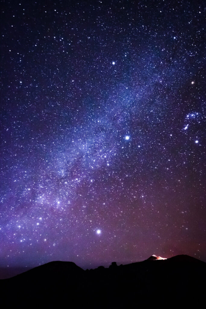 Image of the Milky Way as seen at the Haleakala National Park summit on Maui
