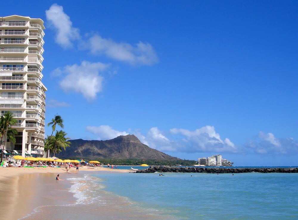 Image of Waikiki Beach with Diamond Head in the background
