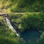 Find out the best stops on the Road to Hana recommended by top Hawaii blog Hawaii Travel Spot. Image of Makapipi Falls on the Road to Hana Maui
