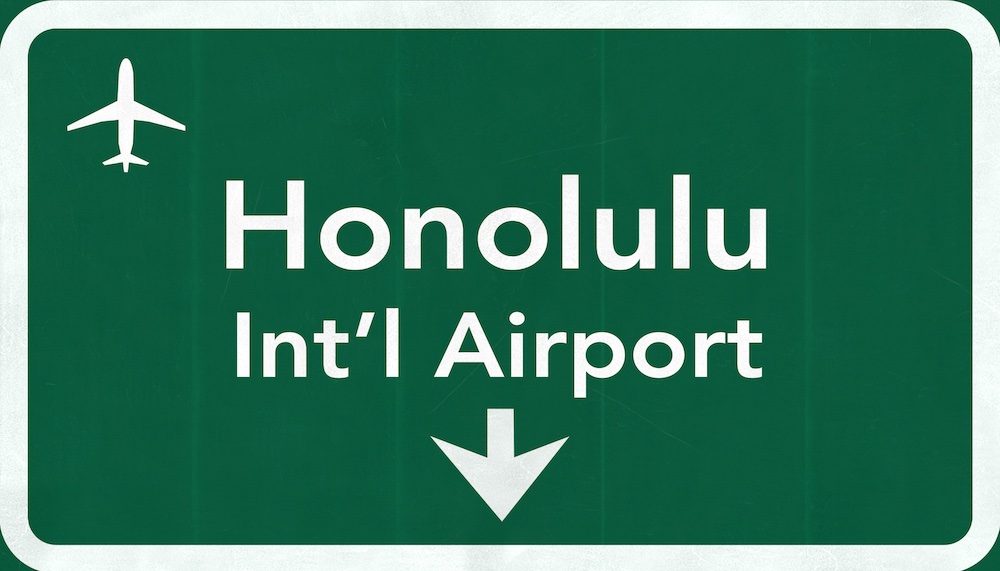 Image of a Honolulu International Airport sign