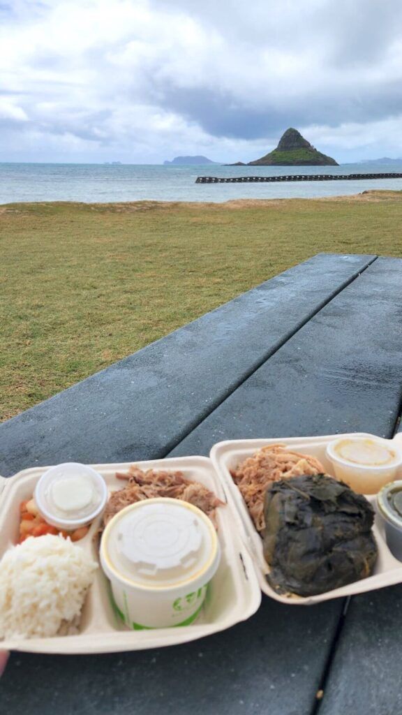 Plate lunch from Waiahole Poi Factory. 