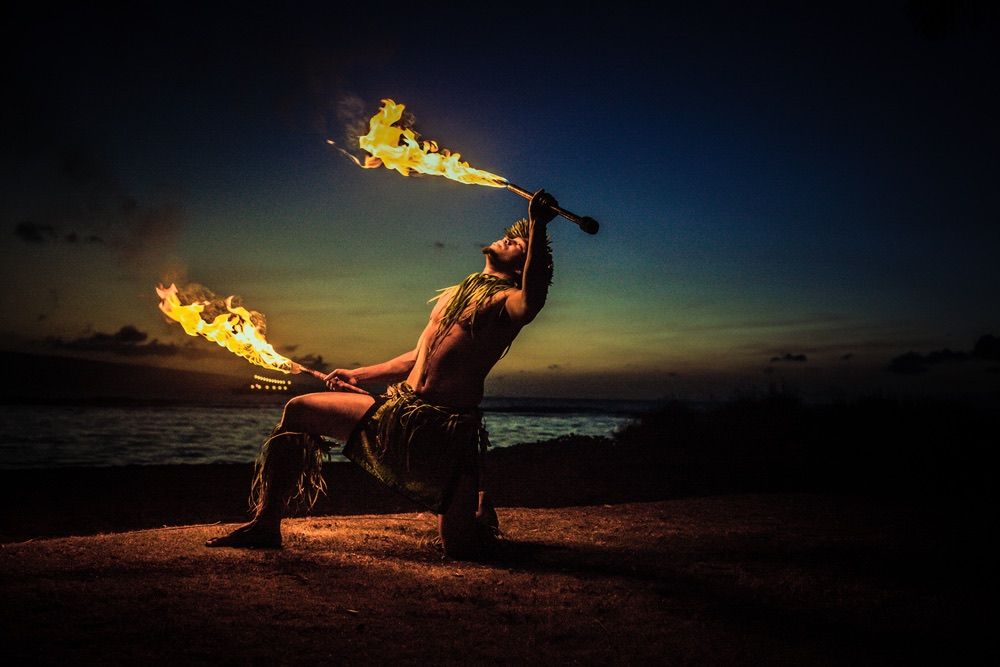 Twilight Fire Dancer in the Hawaiian Islands