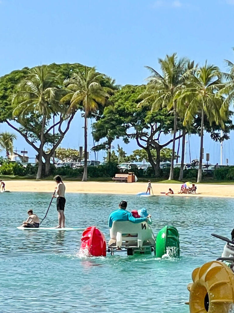 Image of someone riding a water trike in Hawaii