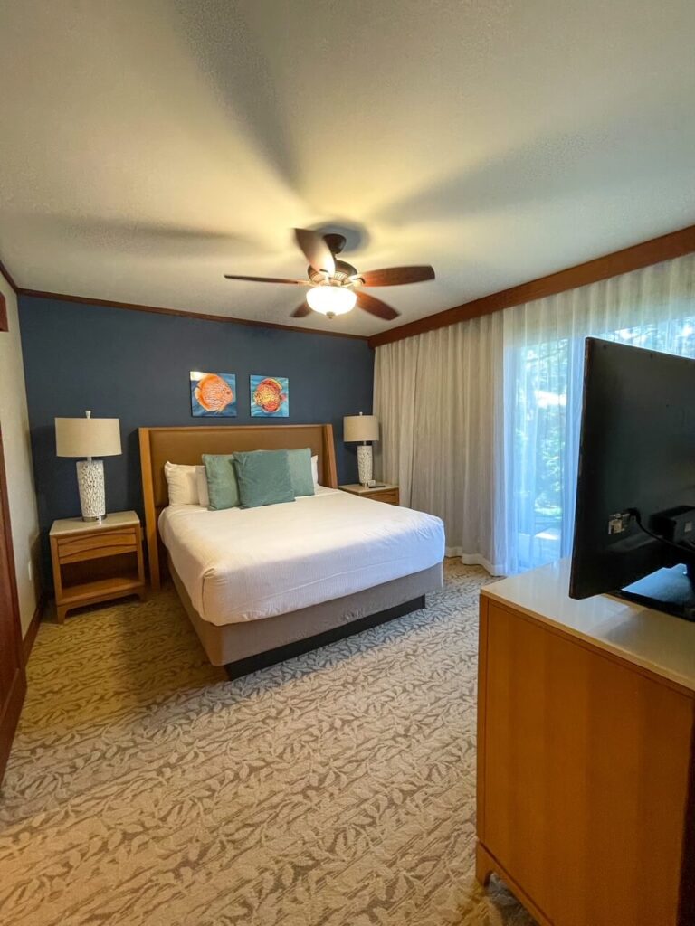 Image of a bedroom at the Koloa Landing Resort on Kauai