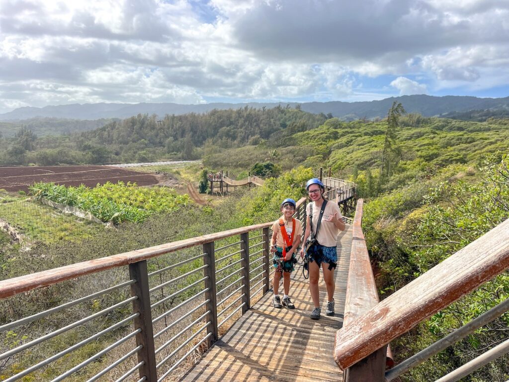 Image of Marcie Cheung of Hawaii Travel Spot at CLIMB Works Keana Farms, a North Shore Oahu zipline tour