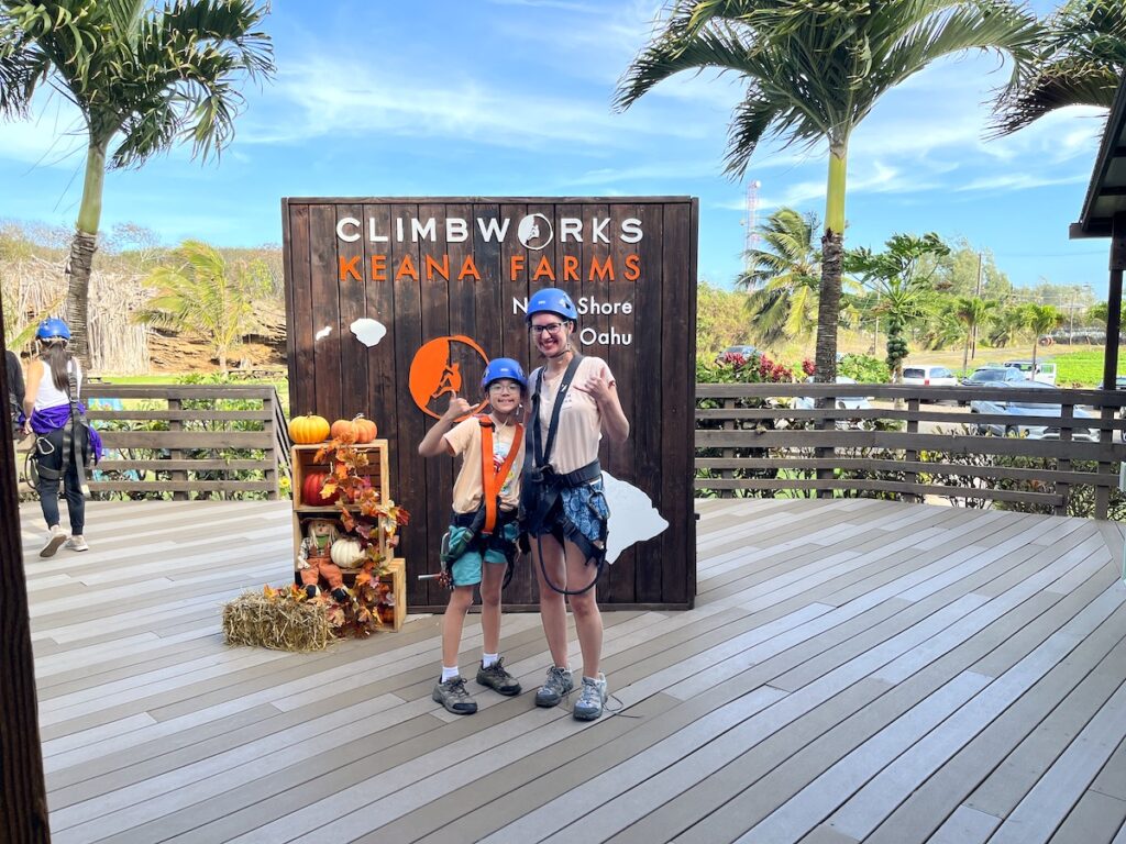 Image of Marcie Cheung of Hawaii Travel Spot at CLIMB Works Keana Farms, a North Shore Oahu zipline tour